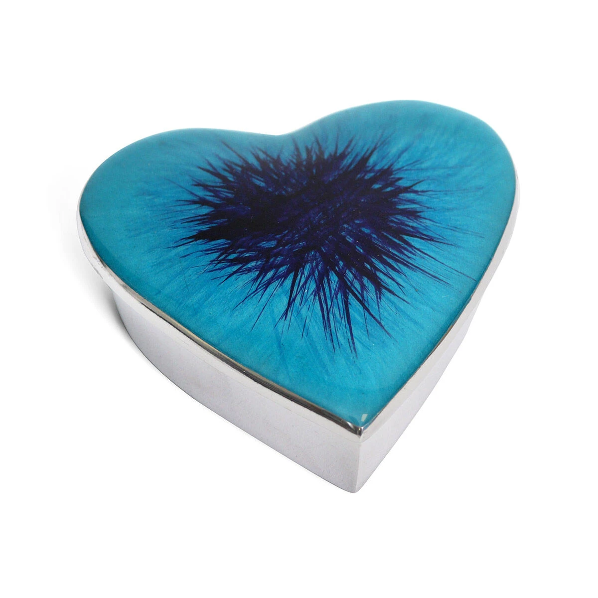 Tilnar Art Azeti Brushed Aqua Heart Trinket Box 4 Tilnar Art Azeti Brushed Aqua Heart Trinket Box - Image 2