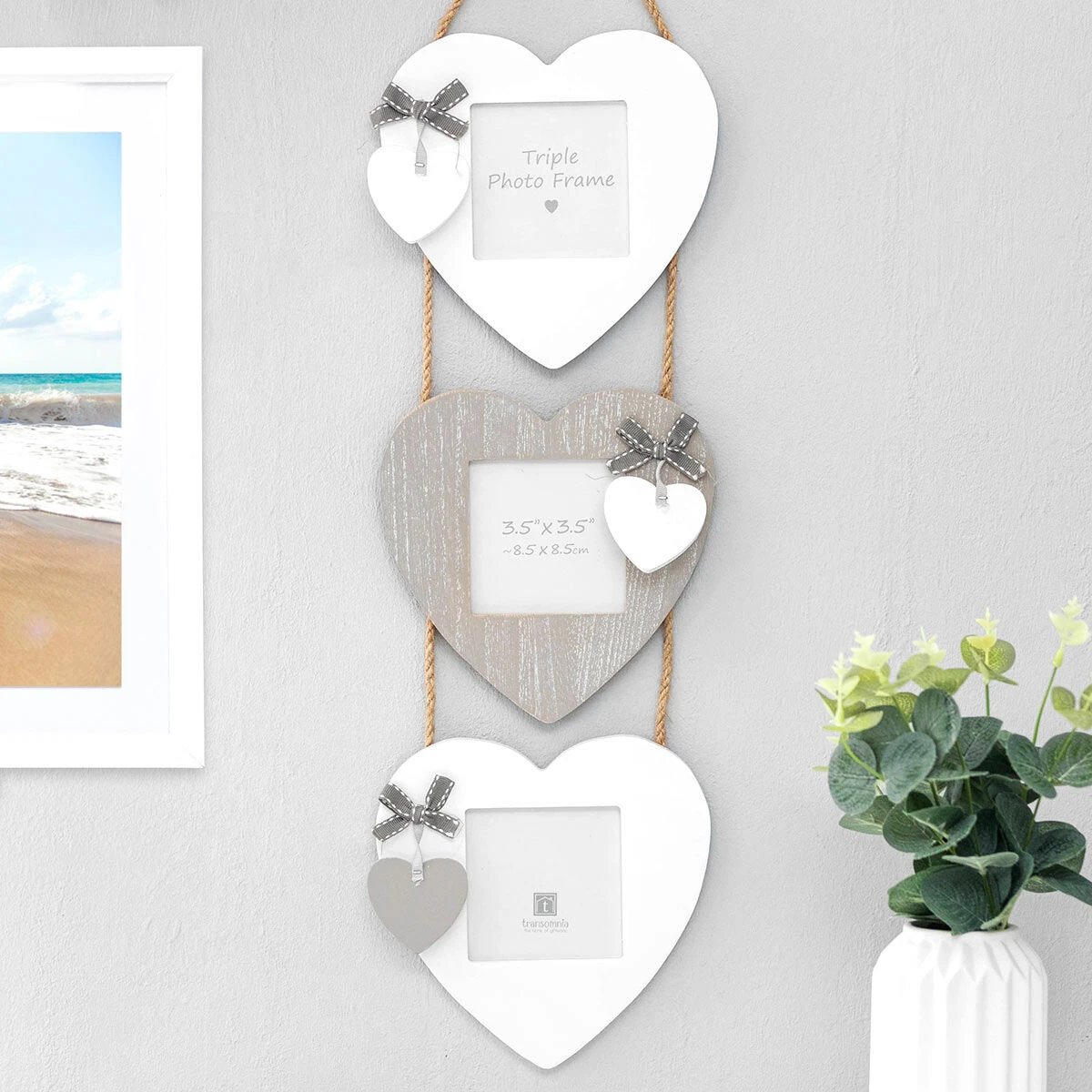 Transomnia Aria Triple Heart Hanging Photo Frame 3 Transomnia Aria Triple Heart Hanging Photo Frame