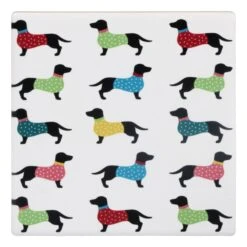Transomnia Set Of Four Dotty Dachshund Coasters -Home Furnishings Store transomnia coas146 set of 4 dachshund coasters 01