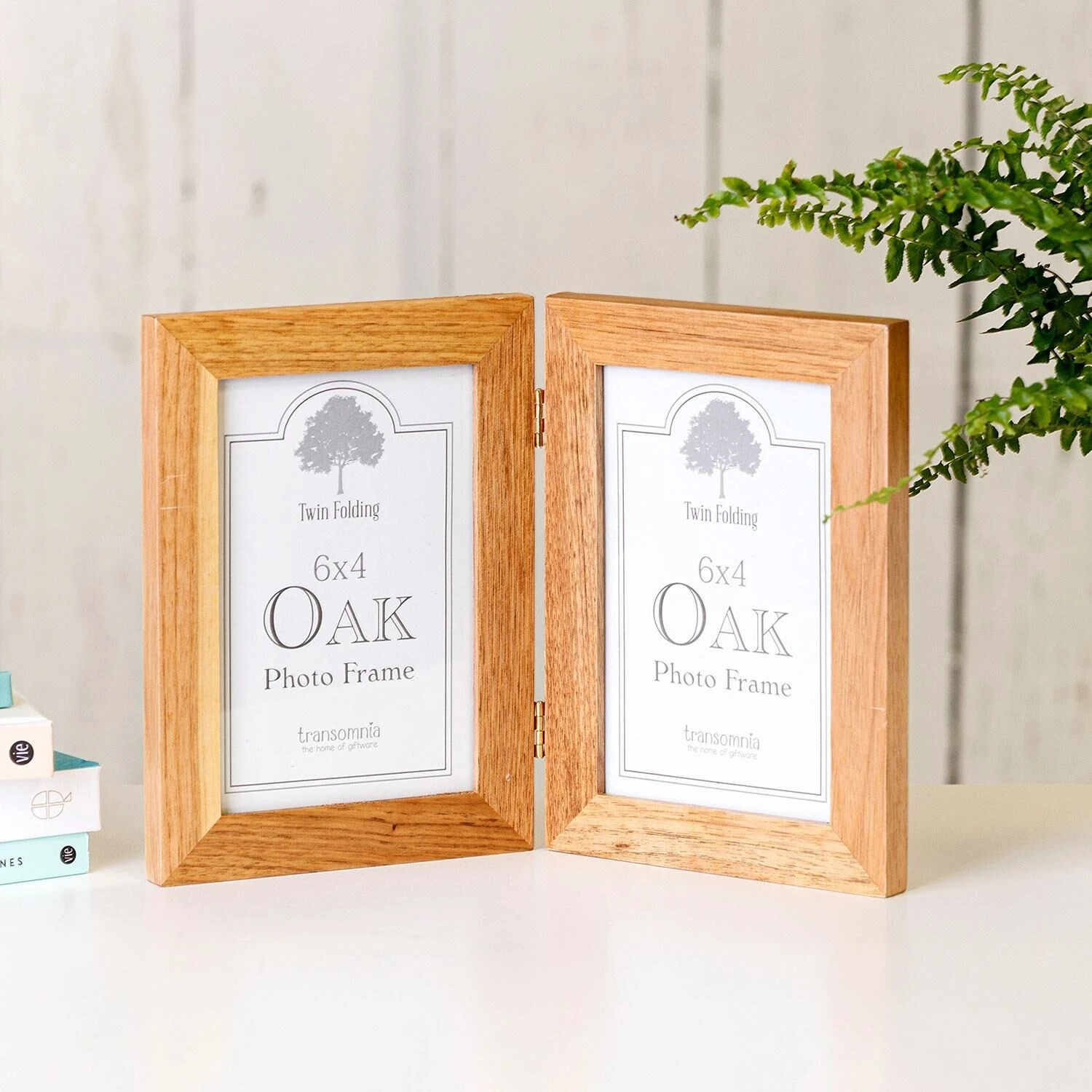Transomnia Oak Twin Folding 6x4 Photo Frame 3 Transomnia Oak Twin Folding 6x4 Photo Frame