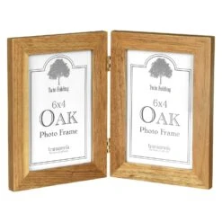 Transomnia Oak Twin Folding 6x4 Photo Frame 5 Transomnia Oak Twin Folding 6x4 Photo Frame -Home Furnishings Store transomnia fram105 oak twin 6x4 photo frame 1