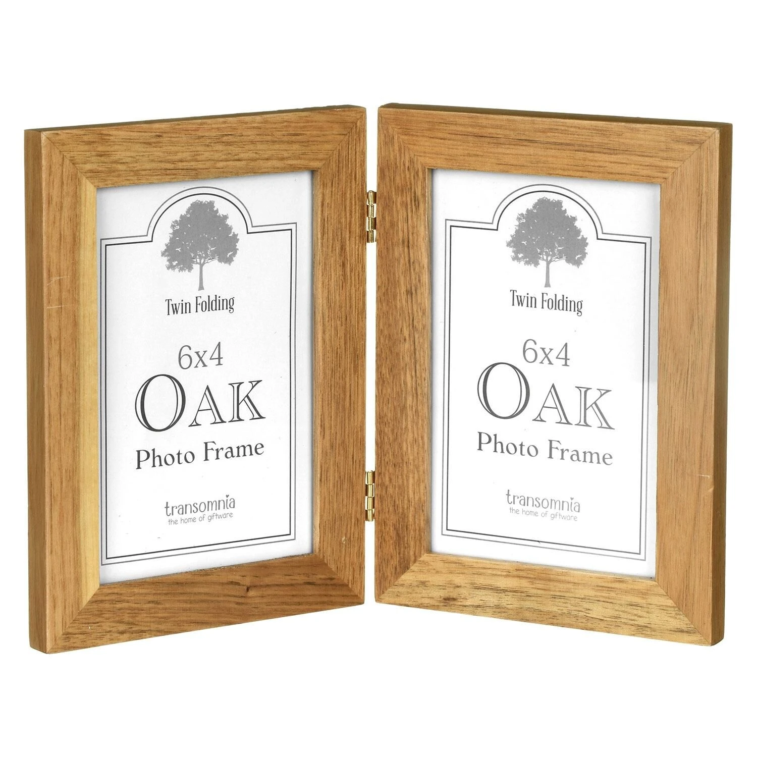 Transomnia Oak Twin Folding 6x4 Photo Frame 4 Transomnia Oak Twin Folding 6x4 Photo Frame - Image 2