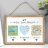 Transomnia ‘Our Love Story’ Triple Map Frame