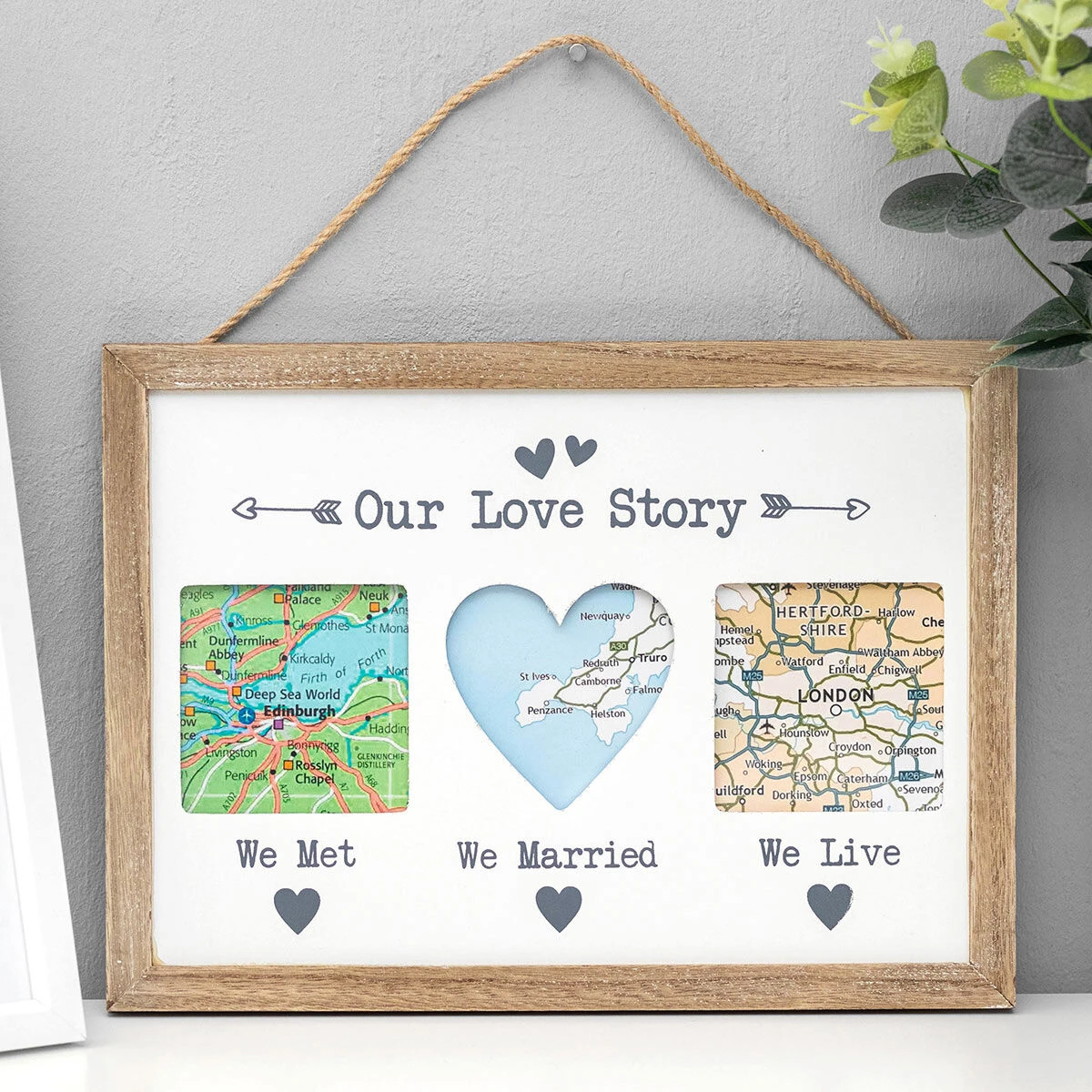 Transomnia ‘Our Love Story’ Triple Map Frame 3 Transomnia ‘Our Love Story’ Triple Map Frame