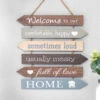 Transomnia 'Welcome To Our Home' Multi-Arrow Sign -Home Furnishings Store transomnia multi arrow welcome sign sign318 lifestyle