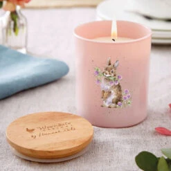 Wrendale ‘Head Over Heels’ Rabbit Hedgerow Candle -Home Furnishings Store wr2001 wrendale head over heels rabbit hedgerow candle 01ls