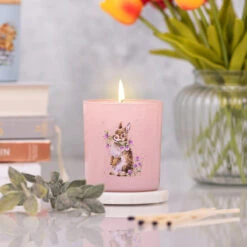 Wrendale ‘Head Over Heels’ Rabbit Hedgerow Candle -Home Furnishings Store wr2001 wrendale head over heels rabbit hedgerow candle lifestyle 02
