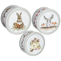 Wrendale Christmas Set Of 3 Nesting Cake Tins -Home Furnishings Store wrendale ctn003 christmas set of three nesting cake tins 5