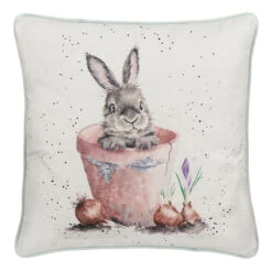 Wrendale ‘The Flower Pot’ Rabbit Square Cushion