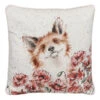 Wrendale ‘Poppy Fields’ Fox Square Cushion 2 Wrendale ‘Poppy Fields’ Fox Square Cushion -Home Furnishings Store wrendale designs cu034 poppy fields fox square cushion 1