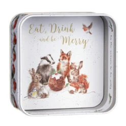 Wrendale 'A Woodland Christmas' Square Tin -Home Furnishings Store wrendale designs tn026 a woodland christmas tin 3