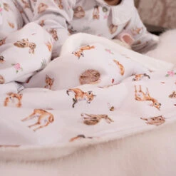 Wrendale Little Forest Baby Blanket -Home Furnishings Store wrendale ltw bb001 little forest baby blanket lifestyle