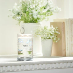 Yankee Candle Clean Cotton Signature Large Tumbler Candle -Home Furnishings Store yankee candle 1630643e clean cotton signature large tumbler candle lifestyle 2