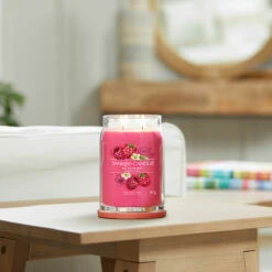 Yankee Candle Red Raspberry Signature Large Jar Candle -Home Furnishings Store yankee candle 1701375e red raspberry signature large jar candle lifestyle 1