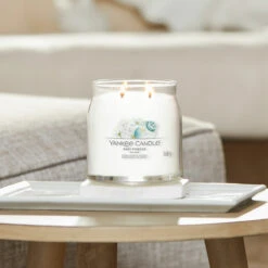 Yankee Candle Baby Powder Signature Medium Jar Candle -Home Furnishings Store yankee candle 1701381e baby powder signature medium jar candle lifestyle 1