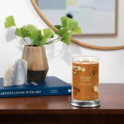 Yankee Candle Spiced Banana Bread Signature Large Tumbler Candle -Home Furnishings Store yankee candle 1724485e spiced banana bread signature large tumbler candle lifestyle 1