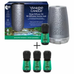 Yankee Candle Peaceful Dreams Silver Sleep Diffuser Starter Kit With 3 Refills